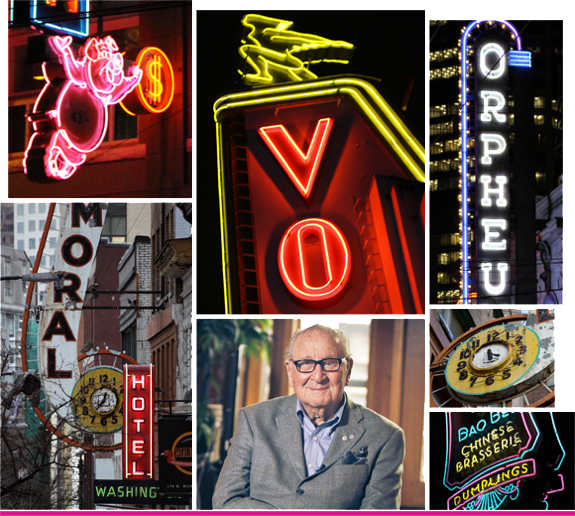 Collage of iconic Vancouver neon