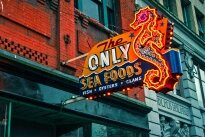 Image of The Only Seafood sign in 2012
